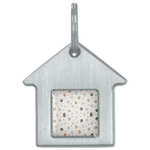 Placa Para Mascotas Collar de identificación para perro con huella de