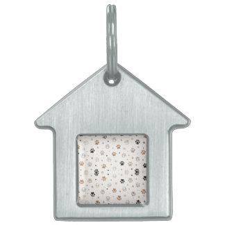 Placa Para Mascotas Collar de identificación para perro con huella de 