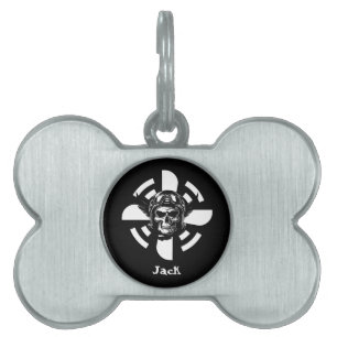 Placa Para Mascotas Collar de perro de aviación simple minimalista