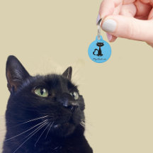 Collar para gato negro adorable etiqueta de identi