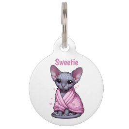 Placa Para Mascotas Collar personalizado para gatito Sphynx adorable