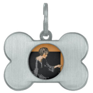 Placa Para Mascotas Collar quebrado de la perla