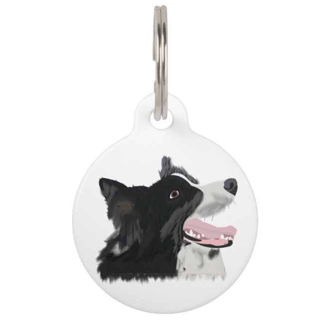 Placa Para Mascotas Collie de borde de perro (Anverso)