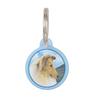 Placa Para Mascotas Collie in Mountains (Rough) Pintura - Perro Art
