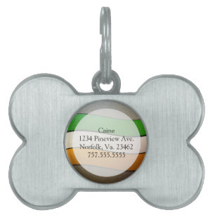 Placa Para Mascotas Color-Cromo de la bandera de Irlanda de Shirley