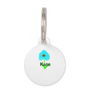 Placa Para Mascotas Color de agua verde azul añadir tu nombre personal