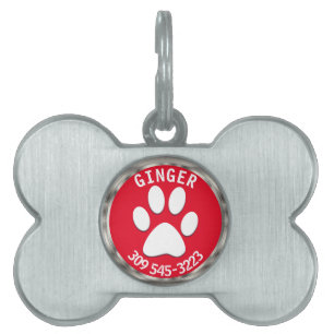 Placa Para Mascotas Color de fondo DIY con barra blanca Personalizar
