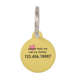 Placa Para Mascotas Color de tendencia Amarillo suave Ayuda Etiqueta d