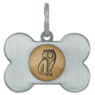 Placa Para Mascotas Color del símbolo de búho