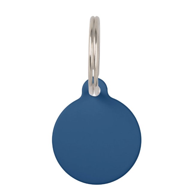Placa Para Mascotas Color sólido azul noble de Mónaco (Anverso)