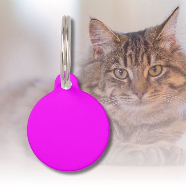 Placa Para Mascotas Color sólido fucsia | Clásico Elegante (Subido por el creador)