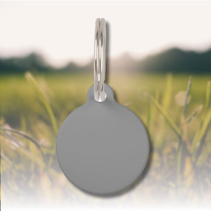 Placa Para Mascotas Color sólido gris oprimido Clásico Elegante