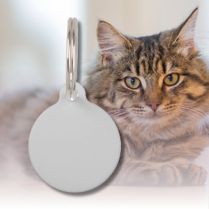 Placa Para Mascotas Color sólido gris pastel Clásico Elegante