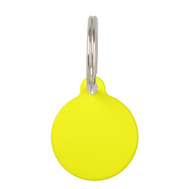 Placa Para Mascotas Color sólido neón amarillo (Anverso)