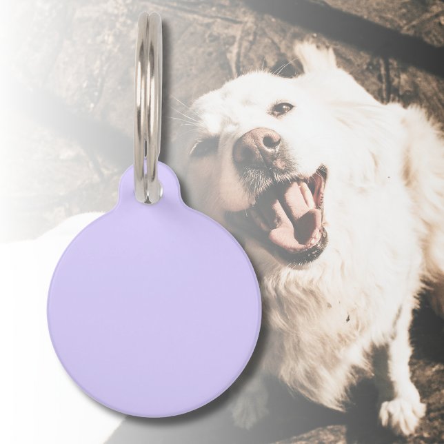 Placa Para Mascotas Color sólido pastel Lilac | Clásica | Elegante (Subido por el creador)