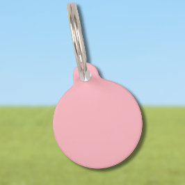 Placa Para Mascotas Color sólido rosa Rubor de moda | Clásico Elegante