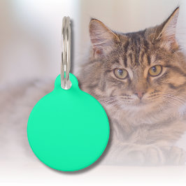 Placa Para Mascotas Color sólido verde de la marea | Clásica | Elegant