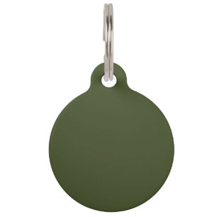 Placa Para Mascotas Color sólido verde del ejército