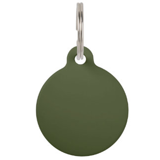 Placa Para Mascotas Color sólido verde del ejército