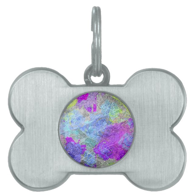 Placa Para Mascotas Colores abstractos 2 (Frente)