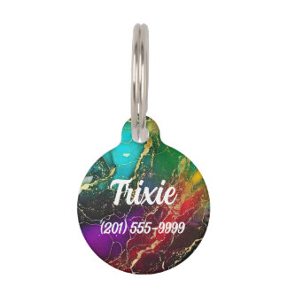 Placa Para Mascotas Colores arcoiris Tinta de alcohol