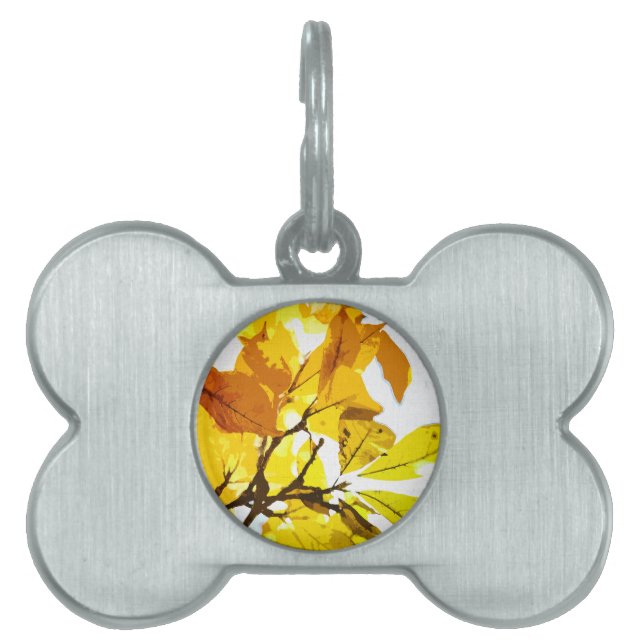 Placa Para Mascotas Colores otoñales, hojas (Frente)