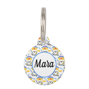 Placa Para Mascotas Colorful Hearts Enfermería Stethoscope ID Etiqueta