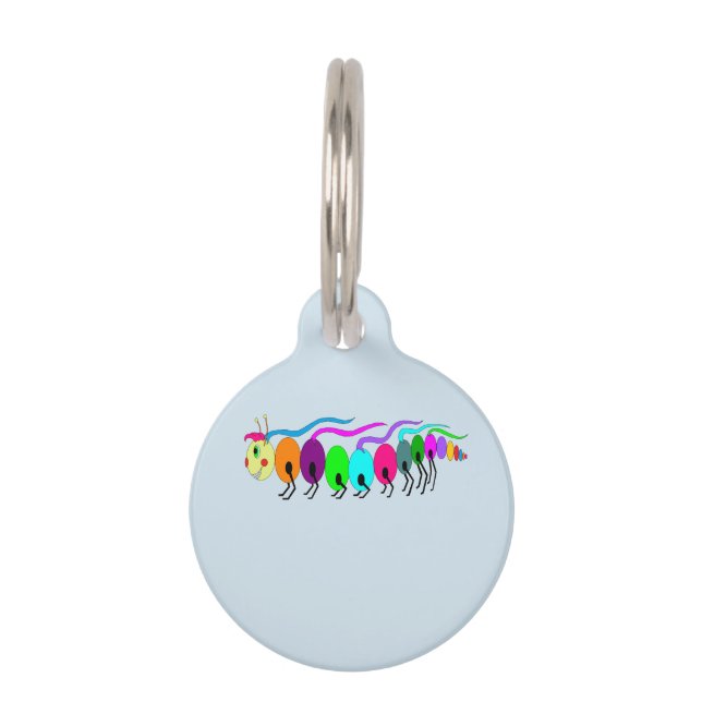 Placa Para Mascotas Colorida oruga (Anverso)