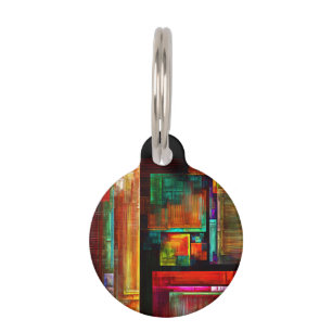 Placa Para Mascotas Coloridas plazas Patrón de arte abstracto moderno 