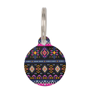 Placa Para Mascotas Colorido azteca