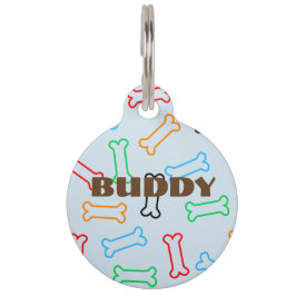Placa Para Mascotas Colorido perro Biscuit Bones Pet Tag