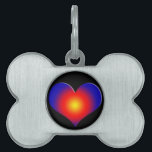 Placa Para Mascotas COLORIDOS COLORES, naranja azul rojo<br><div class="desc">Corazón colorido y vibrante para los perros</div>