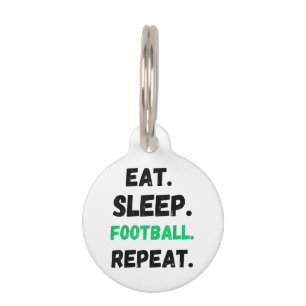 Placa Para Mascotas Come Fútbol Duerme Repite Lindo Come Fútbol Duerme