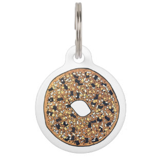 Placa Para Mascotas Comida de desayuno Todo Poppy Sesame Seed Bagel