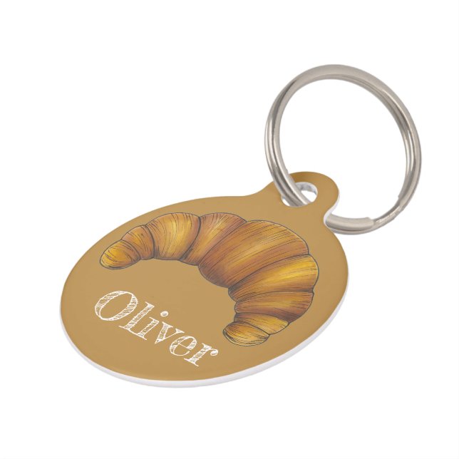 Placa Para Mascotas Comida de pastelería croissant francés de carnicer (Lateral)