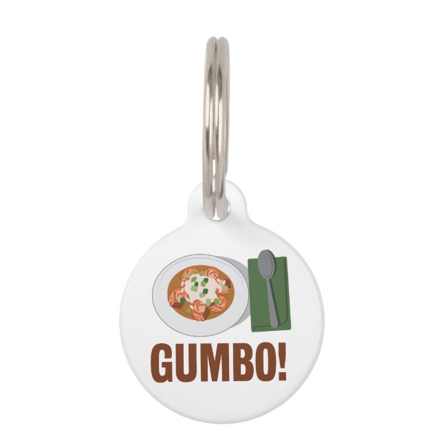 Placa Para Mascotas Comida del Gumbo (Anverso)