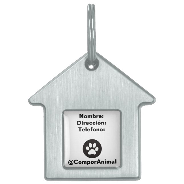 Placa Para Mascotas Comportamiento animal (Frente)