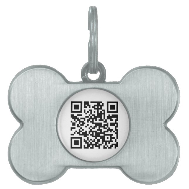 Placa Para Mascotas Compruebe este código de QR (Frente)