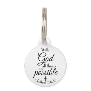 Placa Para Mascotas Con Dios todas las cosas son posibles versos de la