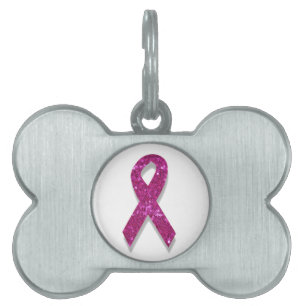 Placa Para Mascotas conciencia de cáncer de mama rosa secuencial