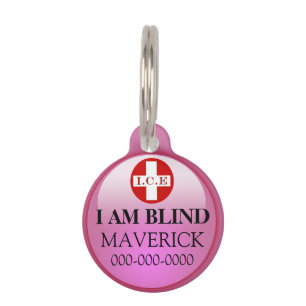 Placa Para Mascotas Conciencia de mascotas ciegos DIY rosa