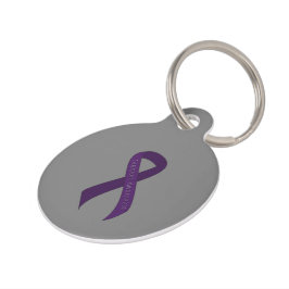 Placa Para Mascotas Conciencia de soporte de cinta morada