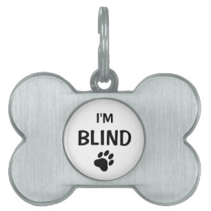 Placa Para Mascotas Conciencia sobre la ceguera de la silueta de la pa