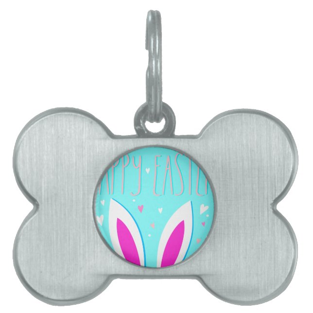 Placa Para Mascotas conejito de Pascua (Frente)