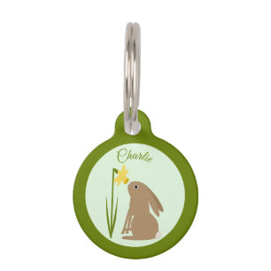 Placa Para Mascotas Conejo conejo conejo de pascua y Personalizado de 