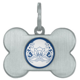 Placa Para Mascotas Conejo de luna de onda