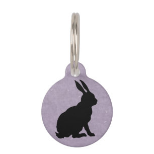 Placa Para Mascotas Conejo de Semana Santa de Conejo Negro