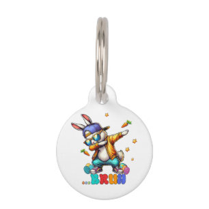 Placa Para Mascotas Conejo divertido de Pascua Bruh Dab
