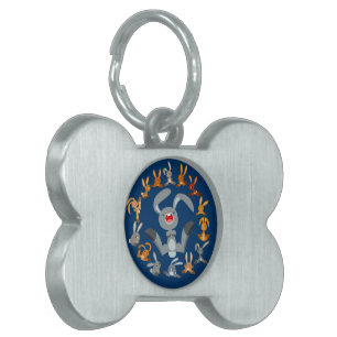 Placa Para Mascotas Conejos de Personalizado lindo Mandala Etiqueta de