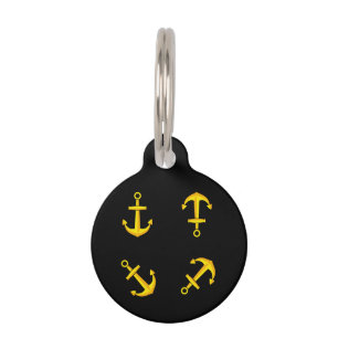 Placa Para Mascotas Conjunto de anclaje de barco de oro del personaliz